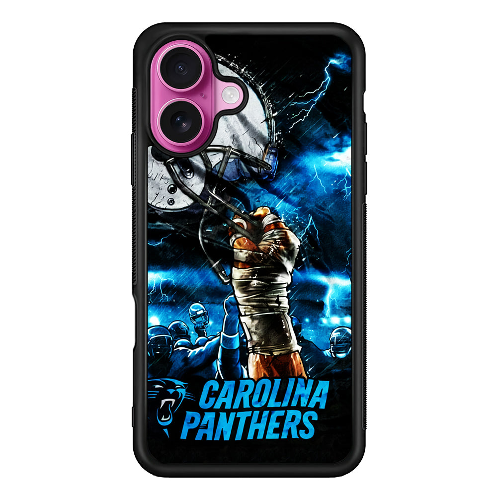 Carolina Panthers Art iPhone 17 Case | Slim Protective Rubber Phone Cover