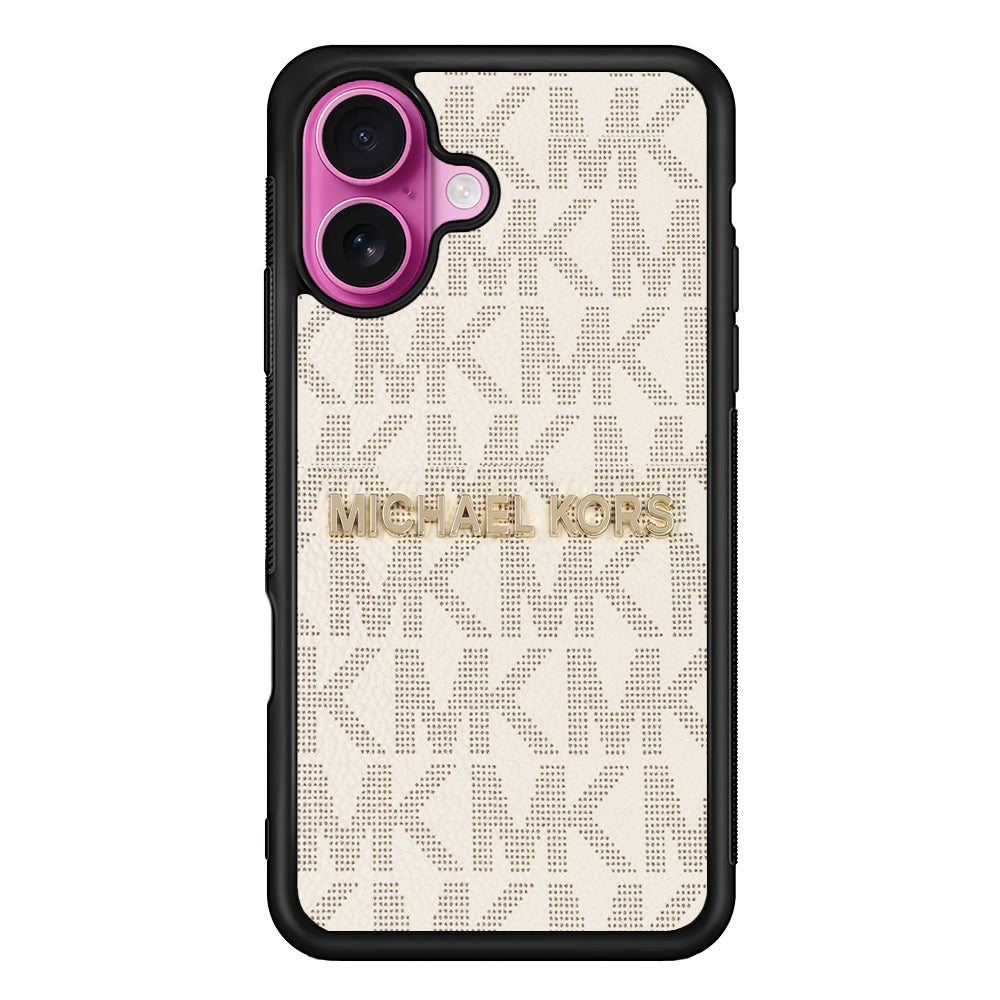 Michael Kors White Pattern iPhone 17 Case | Slim Rubber Case for iPhone 17