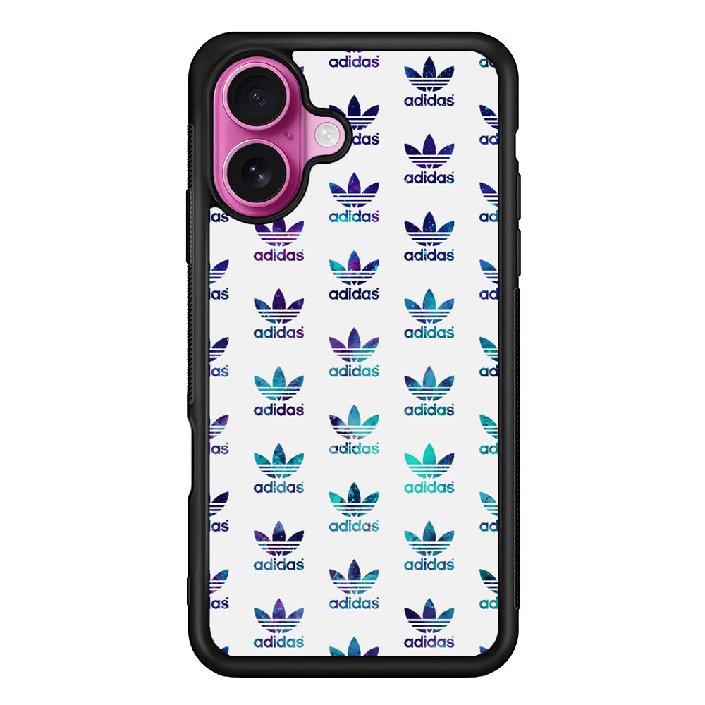 Adidas Logo Space Pattern iPhone 17 Case - Slim Rubber Case for iPhone 17