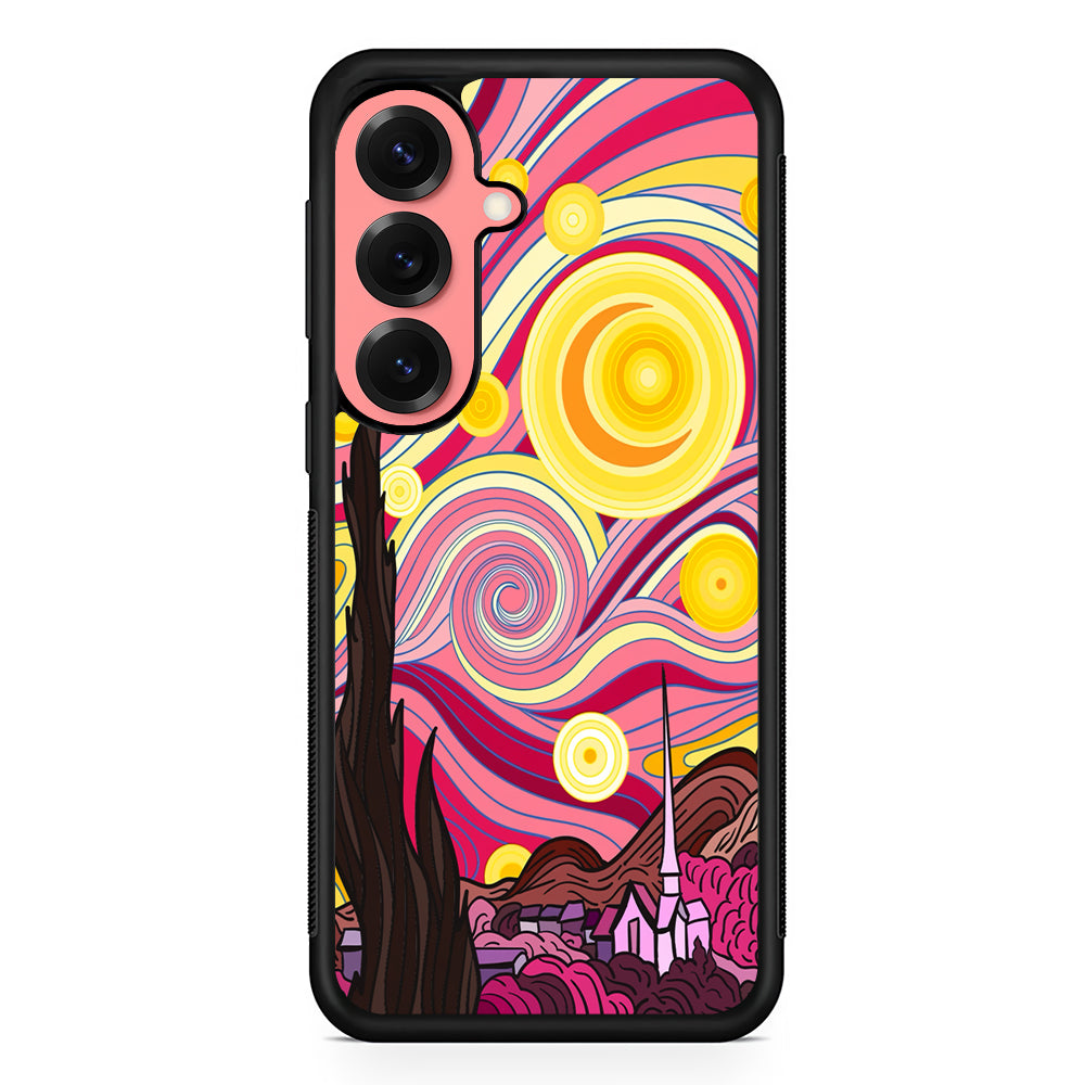 Pink Starry Night Van Gogh Samsung Galaxy S25 Case | Protective Case for Samsung Galaxy S25