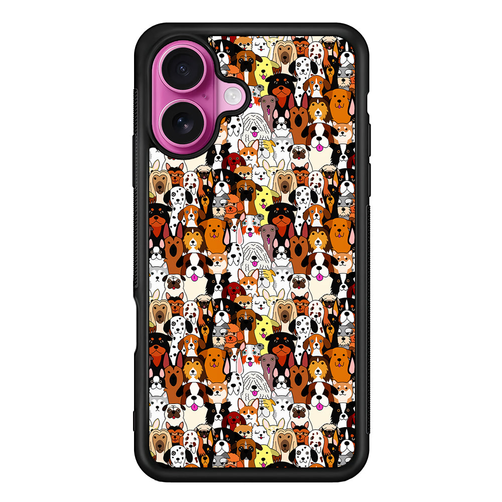 Doodle Dogs Colorful Pattern iPhone 17 Case | Slim Protective Rubber Phone Cover