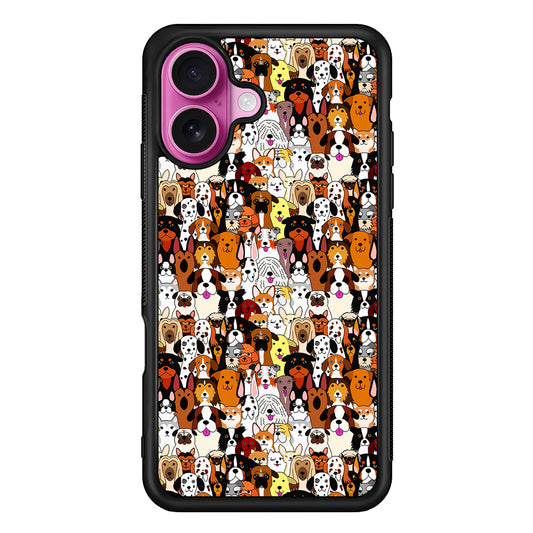 Doodle Dogs Colorful Pattern iPhone 17 Case | Slim Protective Rubber Phone Cover