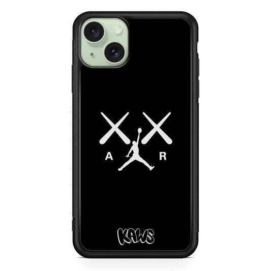 Kaws Air Jordan Midnight Black iPhone 14 Plus Case | Slim Rubber Case for iPhone 14 Plus