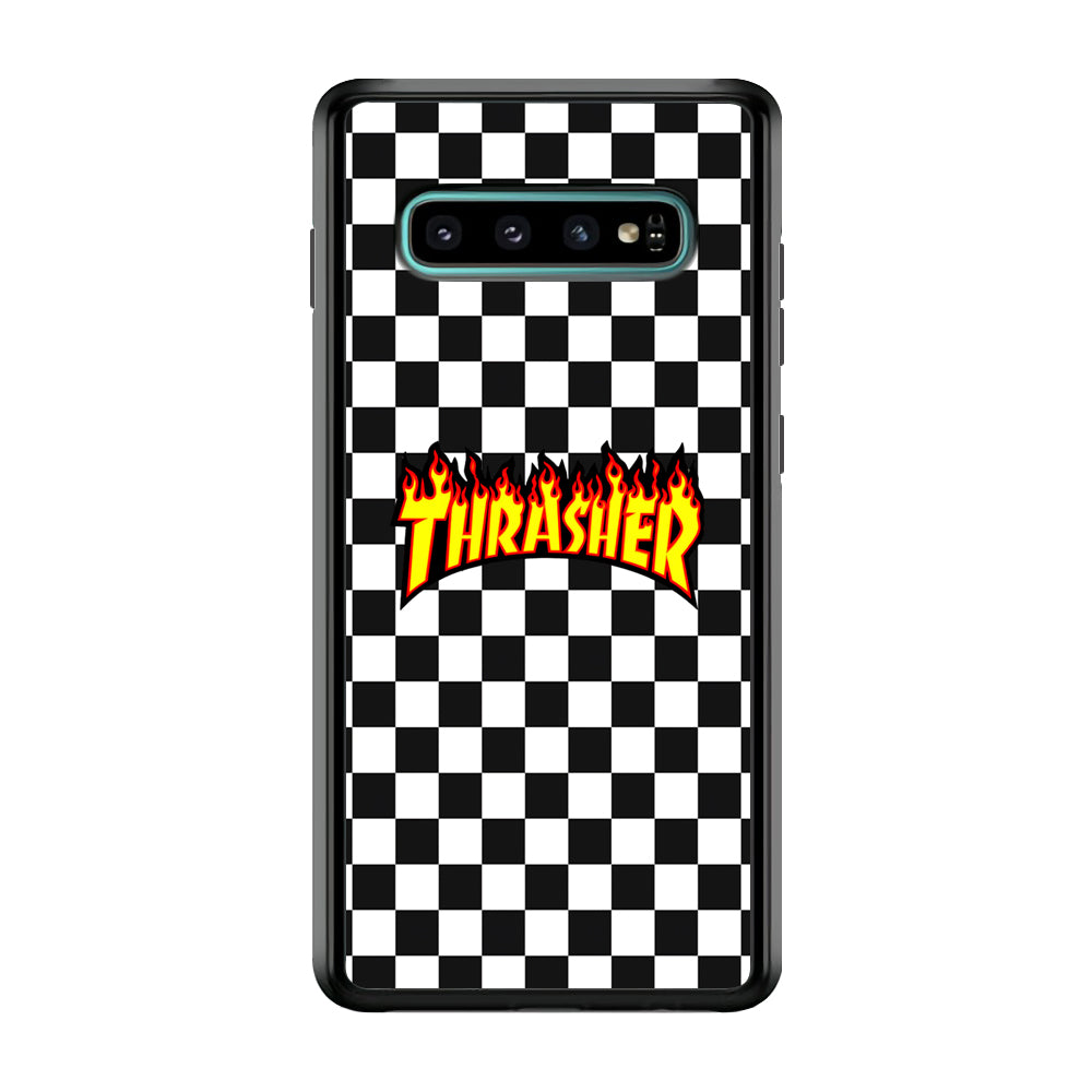 Thrasher Chess Pattern Samsung Galaxy S10 Plus Case | Slim Rubber Case for Samsung Galaxy S10 Plus