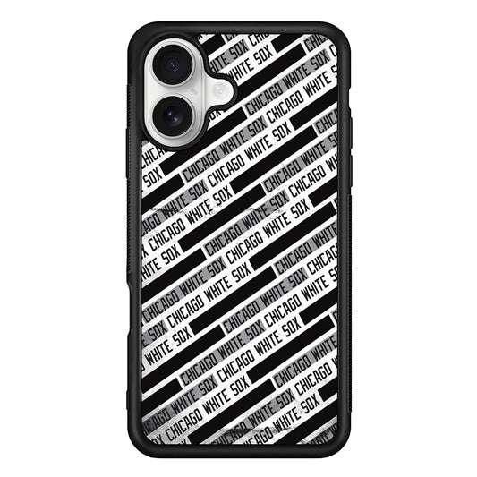 Chicago White Sox Pattern iPhone 16 Plus Case | Durable Protective Rubber Cover