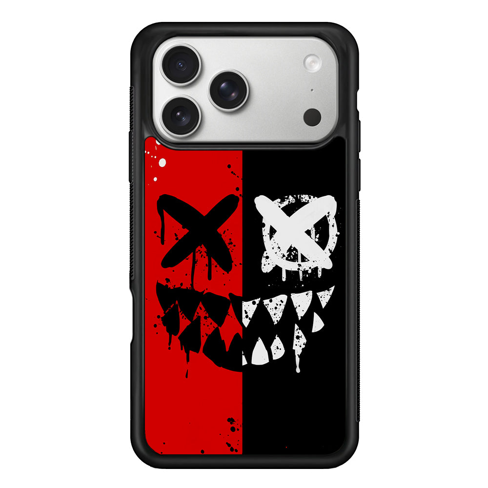Bad Smiley Face Red Black iPhone 17 Pro Case | Slim Rubber Case for iPhone 17 Pro