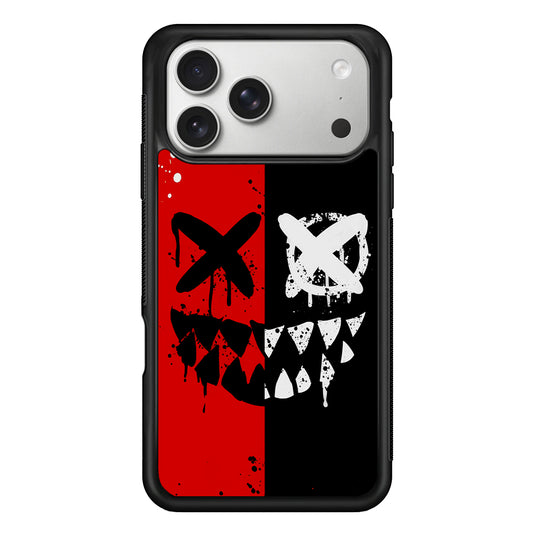 Bad Smiley Face Red Black iPhone 17 Pro Case | Slim Rubber Case for iPhone 17 Pro