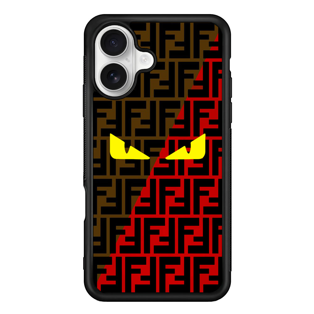 Fendi Choco Red iPhone 16 Plus Case | Slim Rubber Case for iPhone 16 Plus