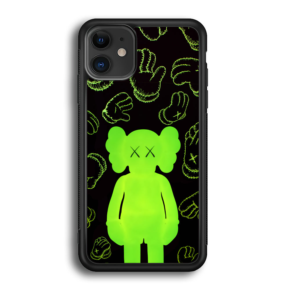 Kaws Doll Glowing Green iPhone 12 Case | Slim Rubber Case for iPhone 12
