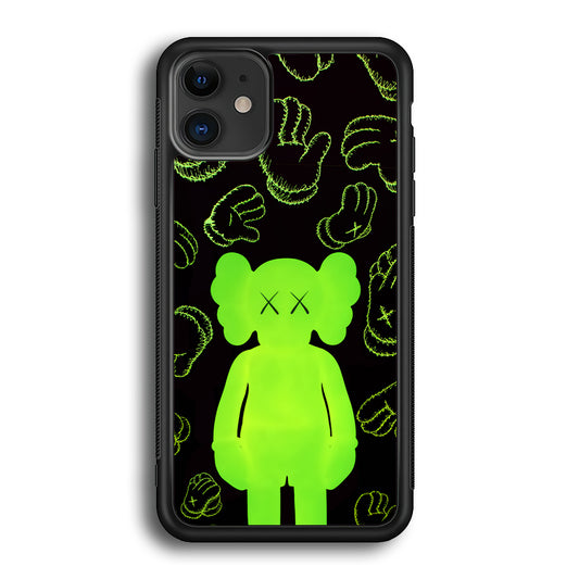 Kaws Doll Glowing Green iPhone 12 Case | Slim Rubber Case for iPhone 12