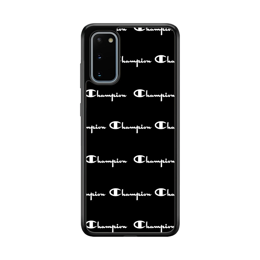 Champion Bland And White Samsung Galaxy S20 Case | Slim Rubber Case for Samsung Galaxy S20