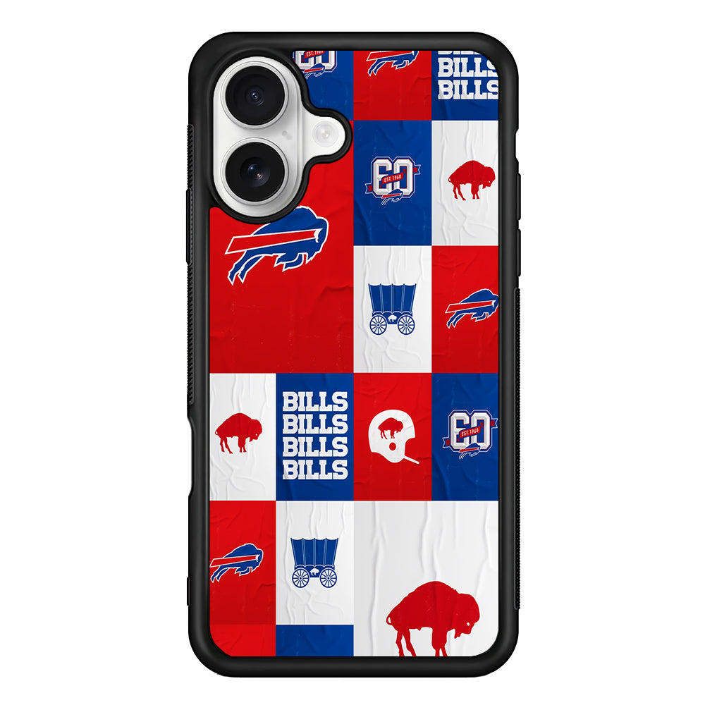 Buffalo Bills Collage iPhone 16 Plus Case | Durable Protective Rubber Cover