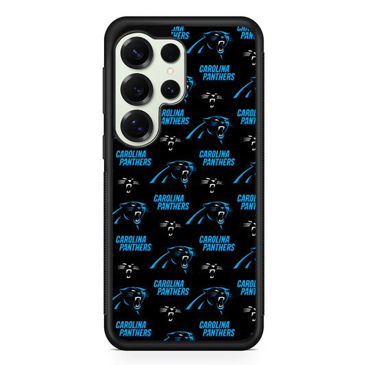 Carolina Panthers Logo Pattern Samsung Galaxy S25 Ultra Case | Durable Rubber Case for Samsung Galaxy S25 Ultra