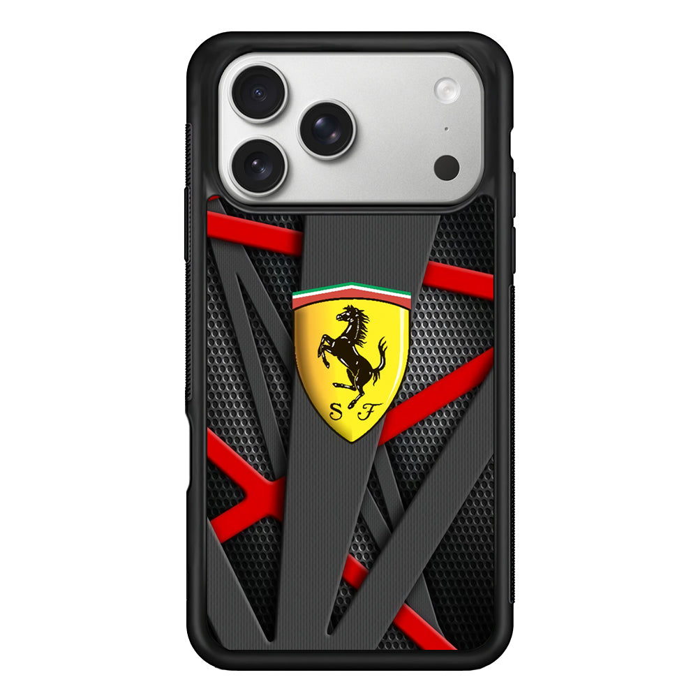 Ferrari Bold Red and Black iPhone 17 Pro Case | Slim Protective Case for iPhone 17 Pro