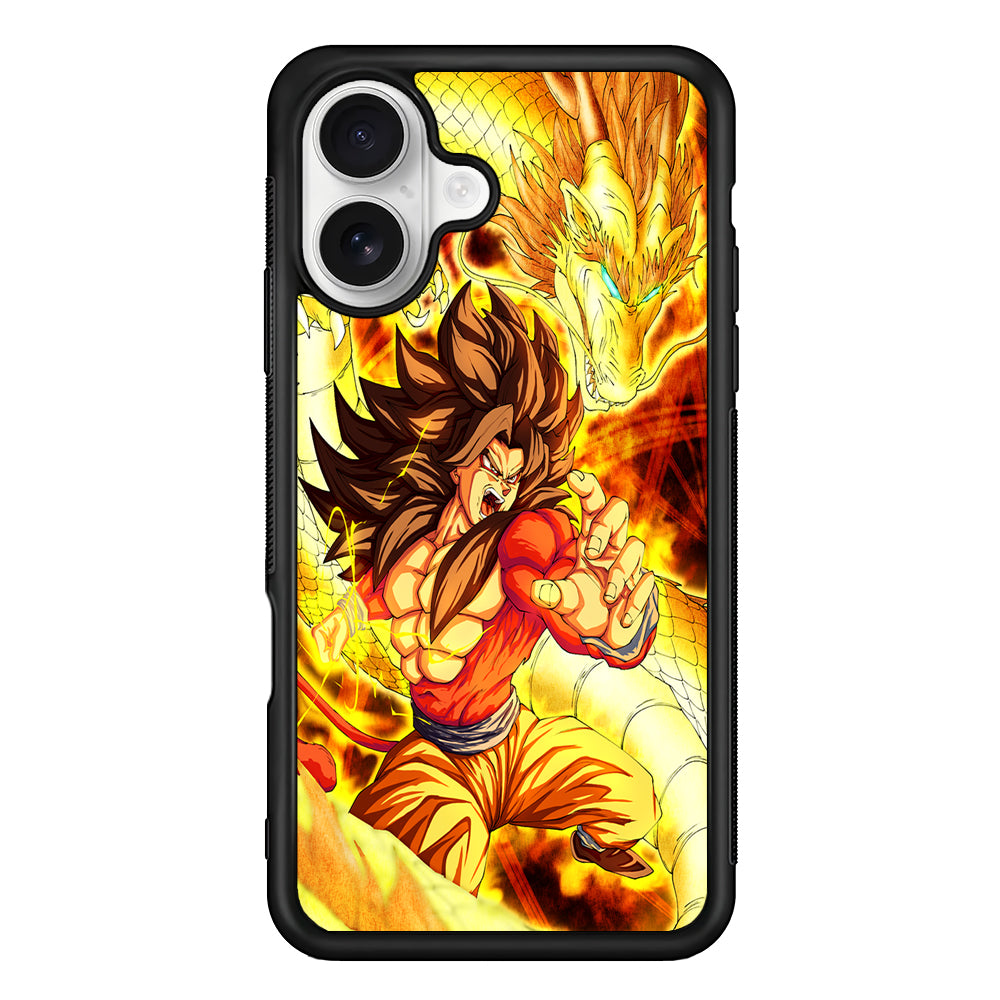 Super Saiyan 4 Goku Dragon iPhone 16 Plus Case | Durable Protective Rubber Cover