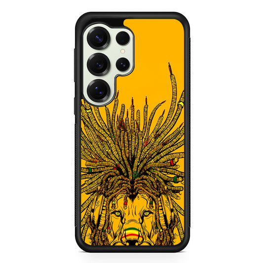 Lion Reggae Yellow Art Samsung Galaxy S25 Ultra Case | Durable Rubber Case for Samsung Galaxy S25 Ultra