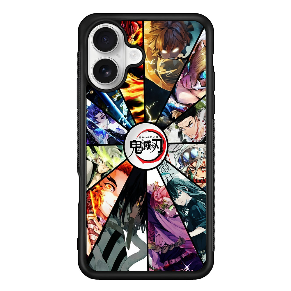 Kimetsu no Yaiba Collage iPhone 16 Plus Case | Durable Protective Rubber Cover