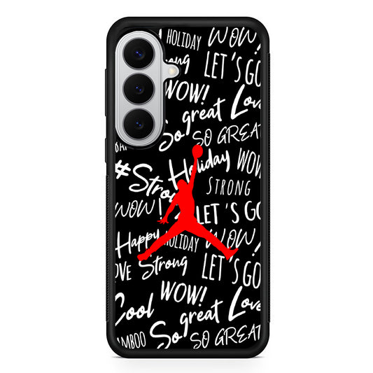 Air Jordan Logo Handwriting Samsung Galaxy S26 Case | Slim Samsung Galaxy S26 Rubber Case