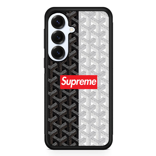 Supreme Black White Pattern Samsung Galaxy S25 Plus Case | Slim Rubber Case for Samsung Galaxy S25 Plus