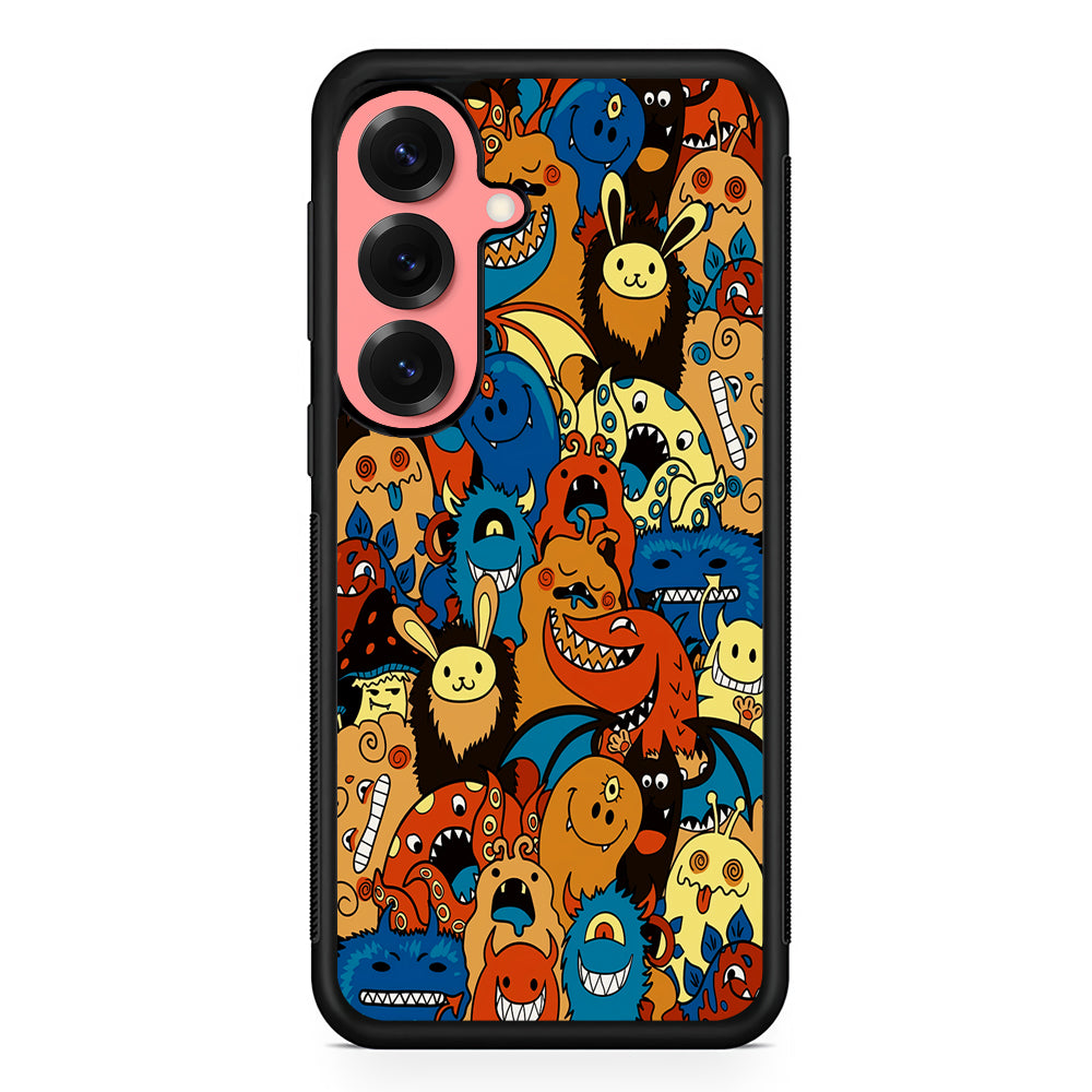 Cute Monsters Doodle Cartoon Samsung Galaxy S25 Case | Protective Case for Samsung Galaxy S25
