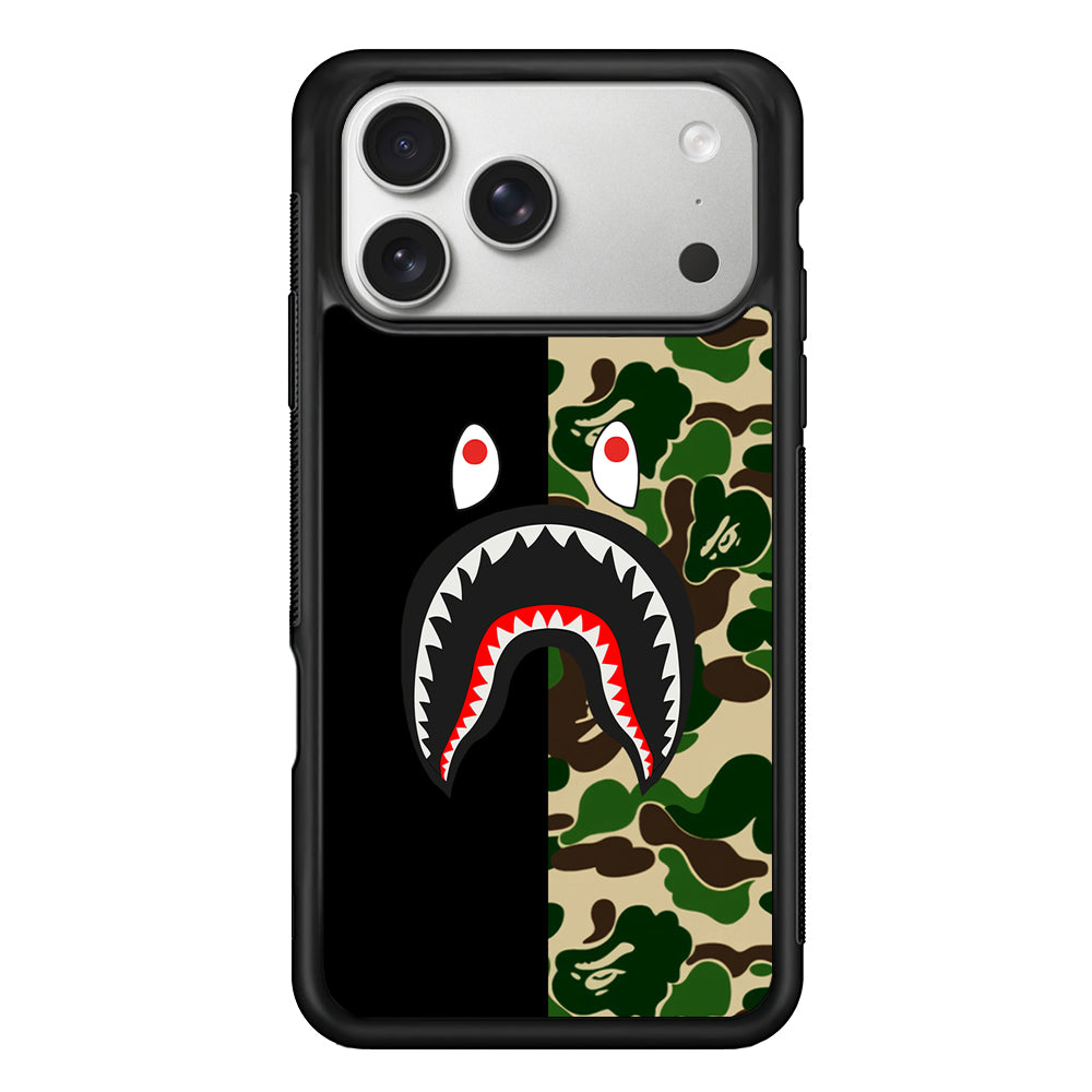 Bape Black Green Camo iPhone 17 Pro Case | Slim Rubber Case for iPhone 17 Pro