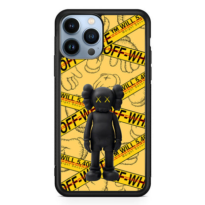 Kaws x Off White Yellow Belt 2D Rubber Phone Case | Durable Phone Case