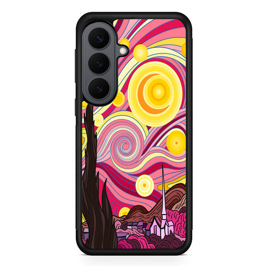 Pink Starry Night Van Gogh Samsung Galaxy S26 Plus Case | Slim Rubber Case for Samsung Galaxy S26 Plus