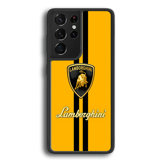 Lamborghini Logo Yellow Samsung Galaxy S24 Ultra Case | Slim Rubber Case for Samsung Galaxy S24 Ultra