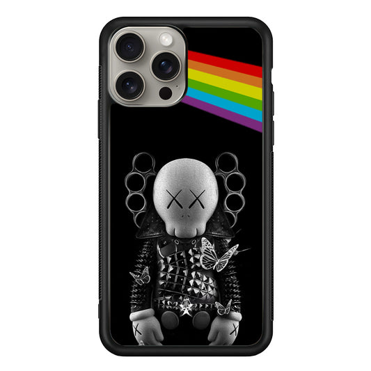 Kaws Metal Style Rainbow iPhone 15 Pro Case | Slim Rubber Case for iPhone 15 Pro