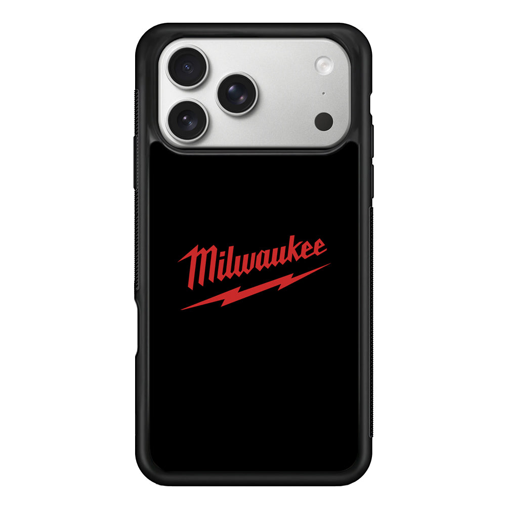 Milwaukee Tool Black Background iPhone 17 Pro Case | Slim Rubber Case for iPhone 17 Pro