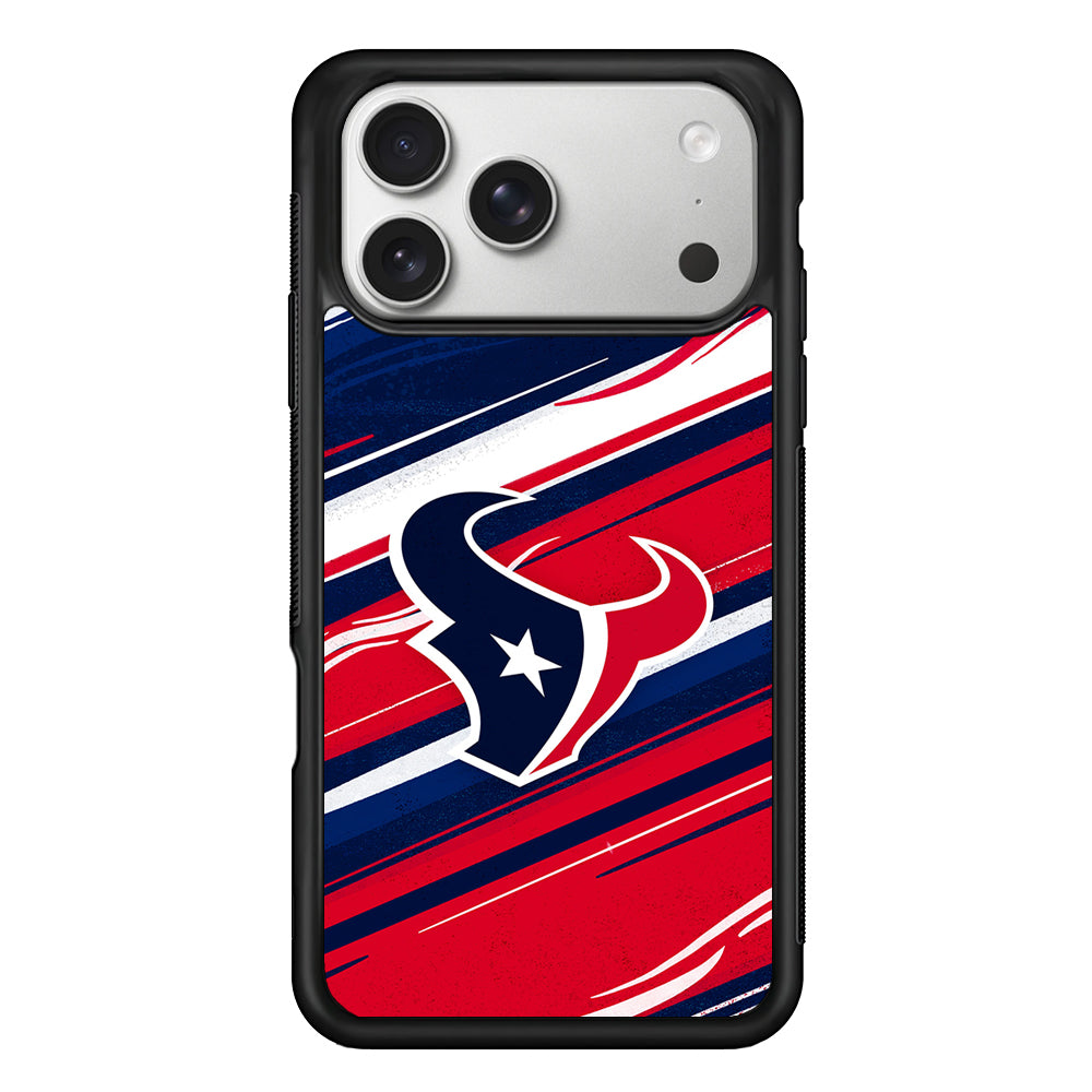 Houston Texans Abstract Color iPhone 17 Pro Case | Slim Rubber Case for iPhone 17 Pro