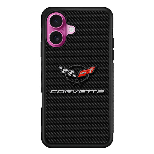 Chevrolet Corvette Logo Carbon iPhone 17 Case | Slim Rubber Case for iPhone 17