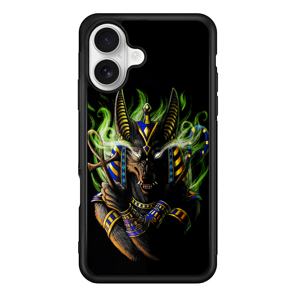 Anubis The God of The Dead iPhone 16 Plus Case | Durable Protective Rubber Cover