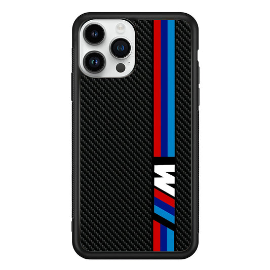 BMW M Carbon Tricolor Stripes iPhone 13 Pro Case | Slim Rubber Case for iPhone 13 Pro