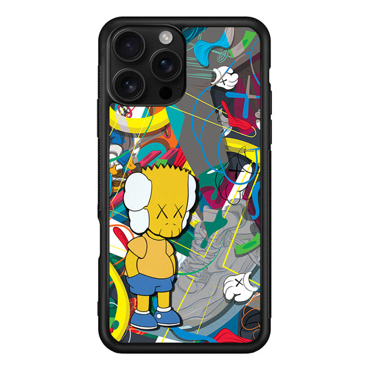 Kaws Doodle Bart Cover iPhone 16 Pro Case | Slim Rubber Case for iPhone 16 Pro